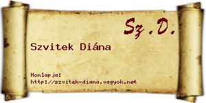 Szvitek Diána névjegykártya